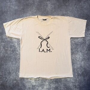 Vintage Violin Single Stitch‎ Graphic T Shirt Women's L I.A.M. Cream